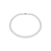 Una Angelic Tennis necklace, Round cut, White, Rhodium plated
